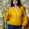 Sunny yelllow - Ethnic Cotton Laced Top in Yellow