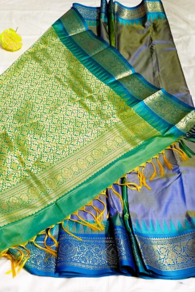Gadwali beauty - Blended Gadwal Silk Saree in Grey
