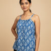 Alia Blue - Pure Cotton Ethnic Strappy Top
