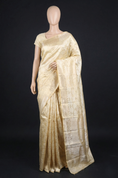 Doyeeta - Off-White Ethnic Saree with zari work