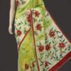Hema - Mulmul Cotton Saree in Green