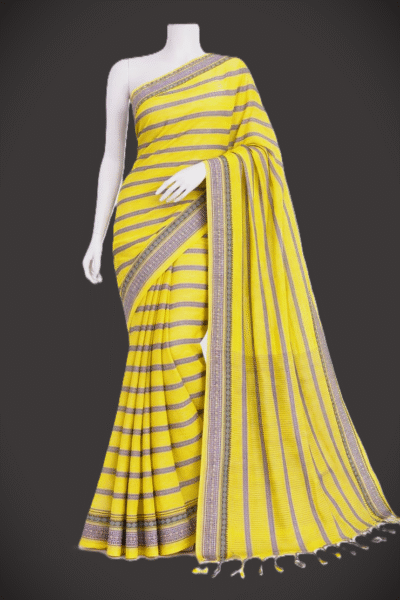 Nitya - Pure Handloom Cotton Saree in Yellow