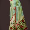 Prema - Mulmul Cotton Saree in Green