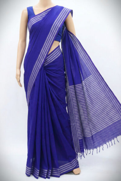 Priya - Pure Handloom Cotton Saree in Blue