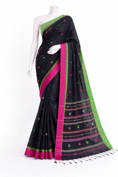 Swarna - Pure Handloom Cotton Saree in Black