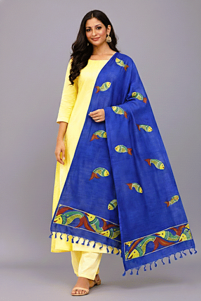 Rang - Hand Painted Muga Silk Dupatta