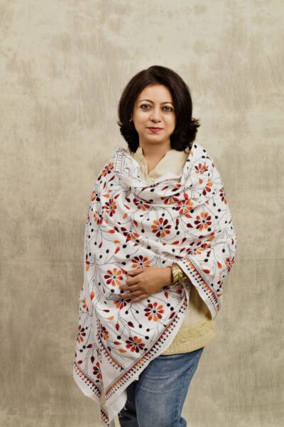 Yamini - Pure Cotton Kantha Stitch Stole