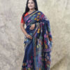 Kusumika - Kantha Stitch Saree in Navy Blue
