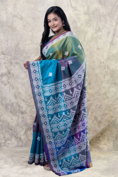 Risha - Gujrati Stitch Saree in Dual Tone