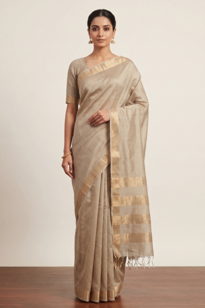 Suvarna - Bhagalpuri Silk Saree in Beige