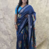 Tilottama - Kantha Stitch Saree in Navy Blue