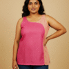 Ahana Pink - Sleeveless Colour-block Cotton Top