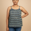 Alia Moss Green - Pure Cotton Ethnic Strappy Top