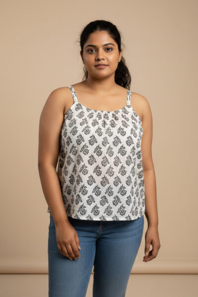 Alia White - Pure Cotton Ethnic Strappy Top