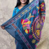Anuradha - Kantha Stitch Saree in Teal Blue