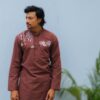 Mrinmoy -  Men's Hand-embroideried Cotton Long Kurta