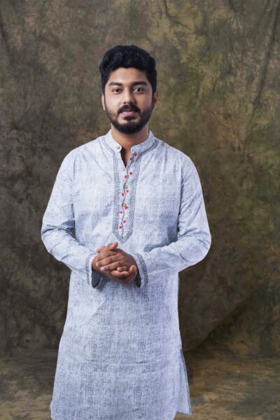 Roop - Men's Hand-embroideried Cotton Long Kurta