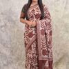 Shivani - Reverse Kantha Stitch Saree in Maroon