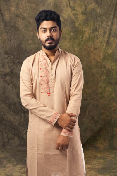 Swayam - Men's Hand-embroideried Cotton Long Kurta